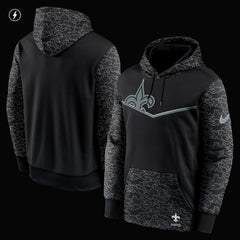 New Orleans Saints RFLCTV Chevron Pullover Hoodie Black - Nike
