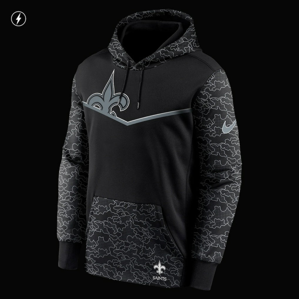 New Orleans Saints RFLCTV Chevron Pullover Hoodie Black - Nike
