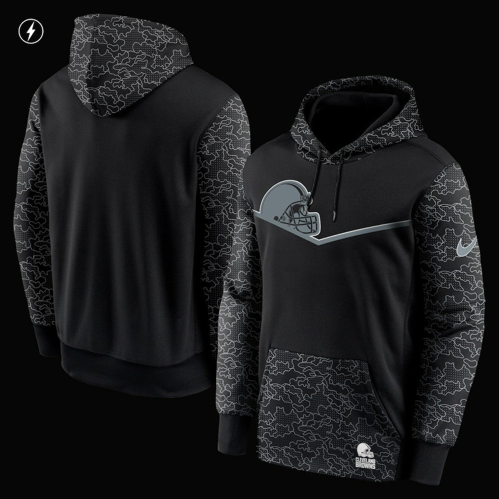 Cleveland Browns RFLCTV Chevron Pullover Hoodie Black - Nike