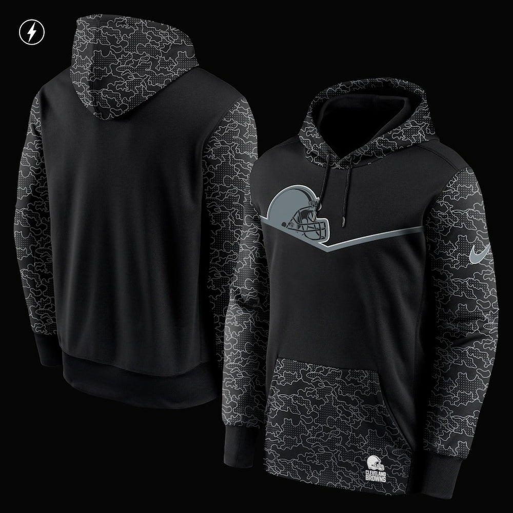 Cleveland Browns RFLCTV Chevron Pullover Hoodie Black - Nike