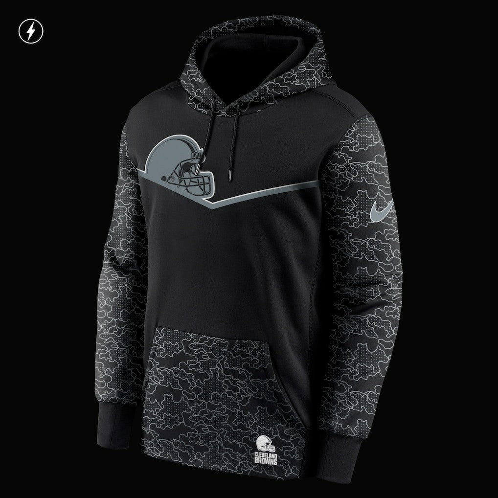 Cleveland Browns RFLCTV Chevron Pullover Hoodie Black - Nike