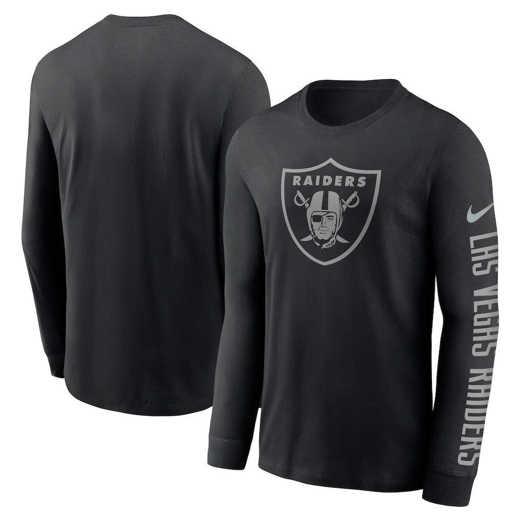Las Vegas Raiders RFLCTV Name and Logo T-Shirt Black - Nike