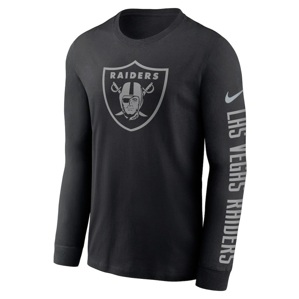 Las Vegas Raiders RFLCTV Name and Logo T-Shirt Black - Nike