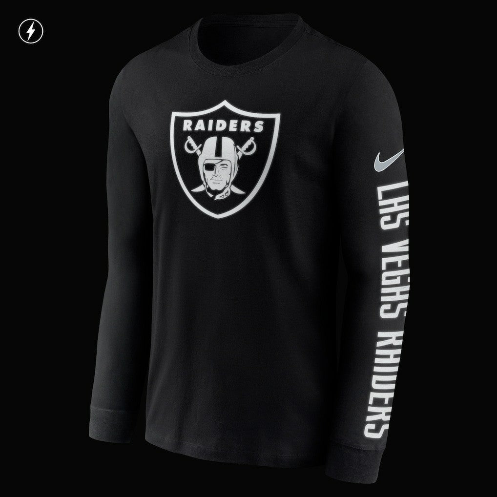 Las Vegas Raiders RFLCTV Name and Logo T-Shirt Black - Nike