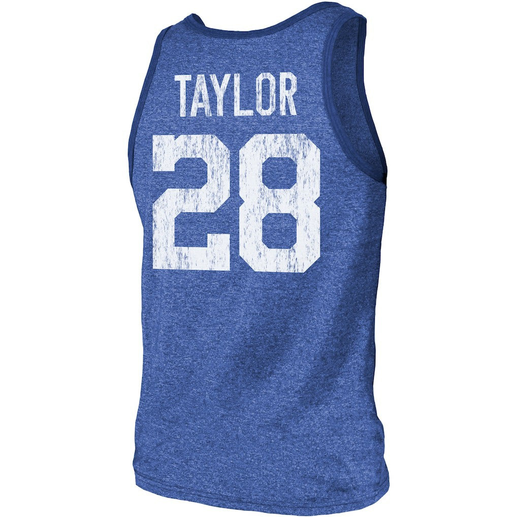 Jonathan Taylor Indianapolis Colts Majestic Threads Player Name & Number Tri-Blend Tank Top Heathered Royal - NFL