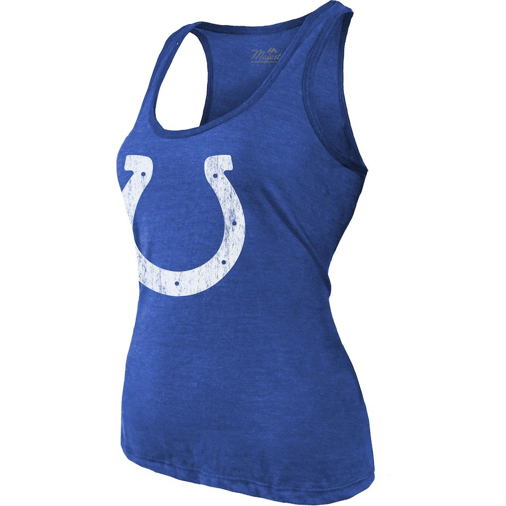 Jonathan Taylor Indianapolis Colts Majestic Threads Women's Player Name & Number Tri-Blend Tank Top Royal - NFL