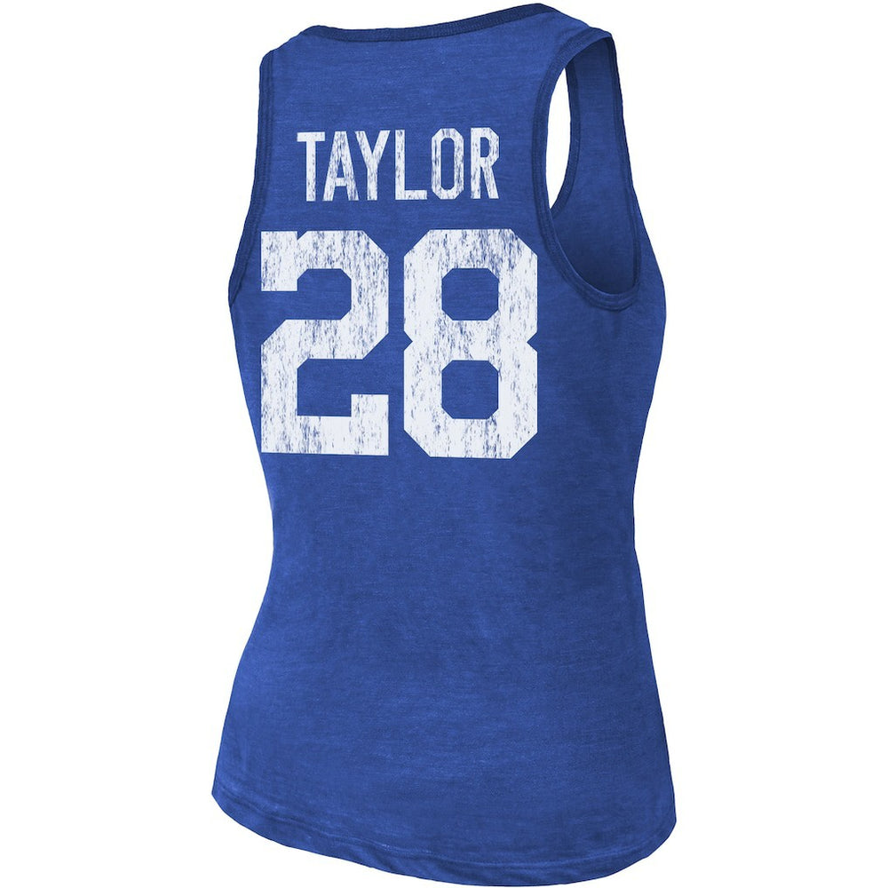 Jonathan Taylor Indianapolis Colts Majestic Threads Women's Player Name & Number Tri-Blend Tank Top Royal - NFL