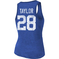 Jonathan Taylor Indianapolis Colts Majestic Threads Women's Player Name & Number Tri-Blend Tank Top Royal - NFL