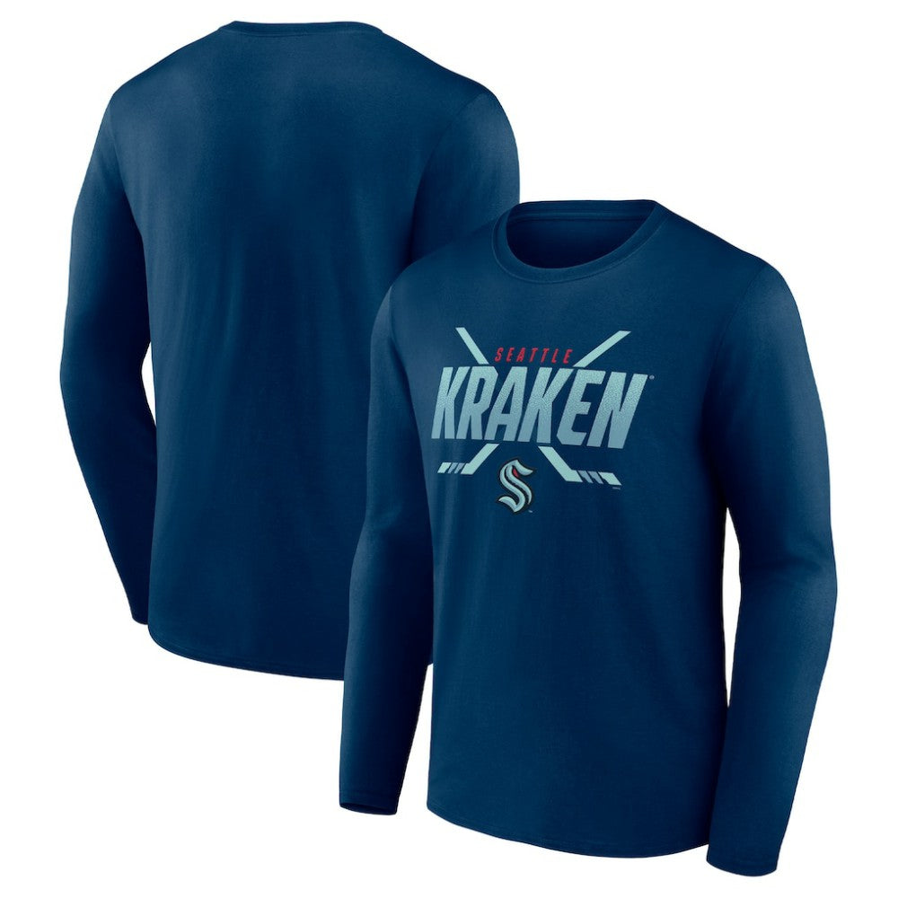Seattle Kraken Fanatics Covert Long Sleeve T-Shirt Deep Sea Blue