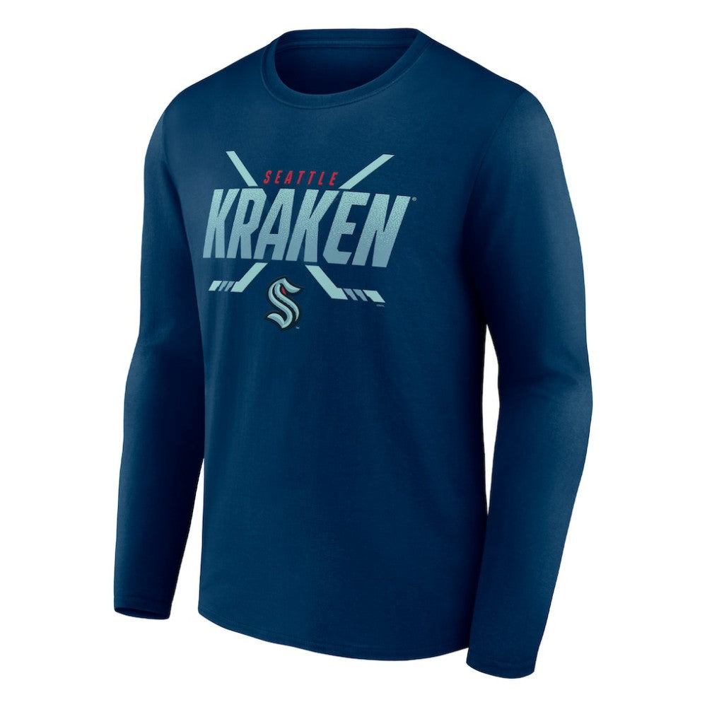 Seattle Kraken Fanatics Covert Long Sleeve T-Shirt Deep Sea Blue