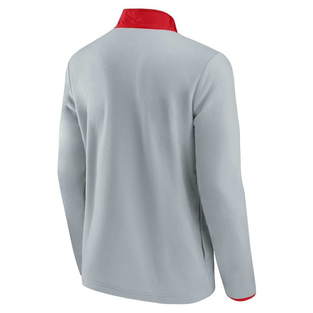 Washington Capitals Fanatics Hockey Polar Fleece Quarter-Snap Jacket Gray/Red