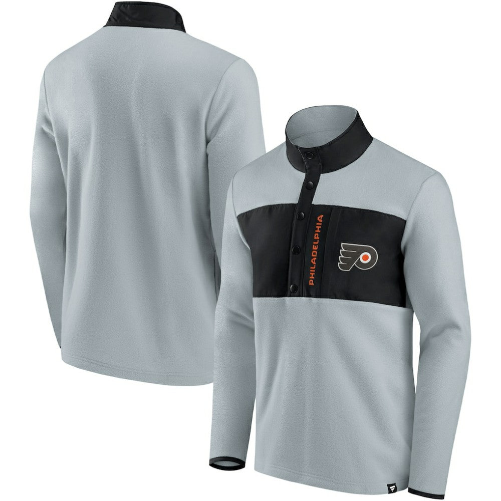 Philadelphia Flyers - Fanatics Hockey Polar Fleece Quarter-Snap Jacket Gray/Black