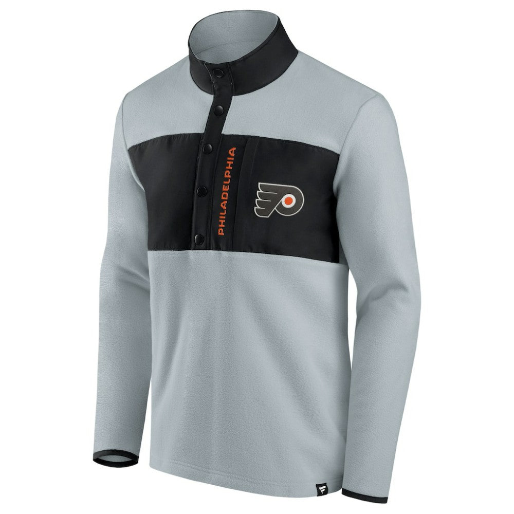 Philadelphia Flyers - Fanatics Hockey Polar Fleece Quarter-Snap Jacket Gray/Black