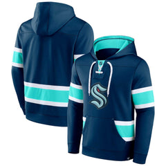 Seattle Kraken Fanatics Powerplay Warrior Pullover Hoodie Deep Sea Blue