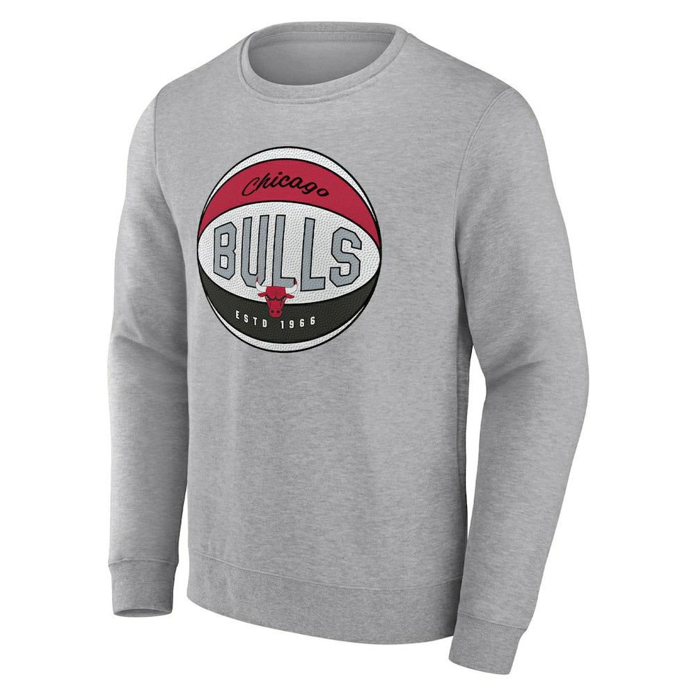 Fanatics - Chicago Bulls True Classics Vint Pullover Sweatshirt - Heathered Gray