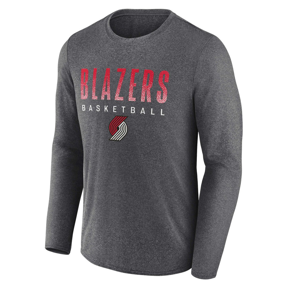 Fanatics - Portland Trail Blazers Where Legends Play Iconic Practice Long Sleeve T-Shirt - Heathered Charcoal