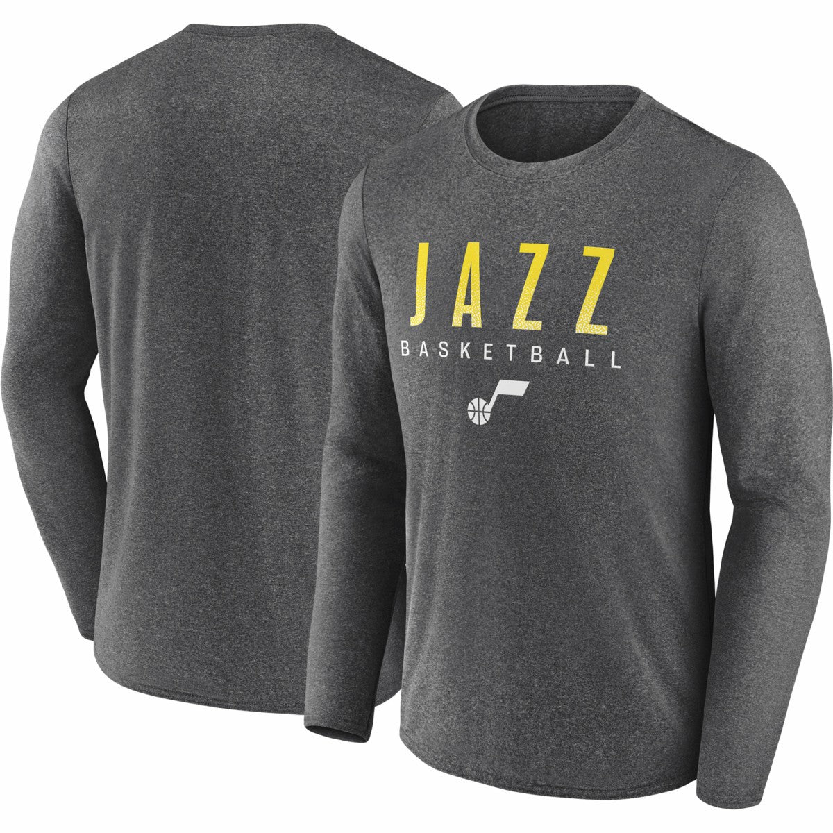 Fanatics - Utah Jazz Where Legends Play Iconic Practice Long Sleeve T-Shirt - Heather Charcoal