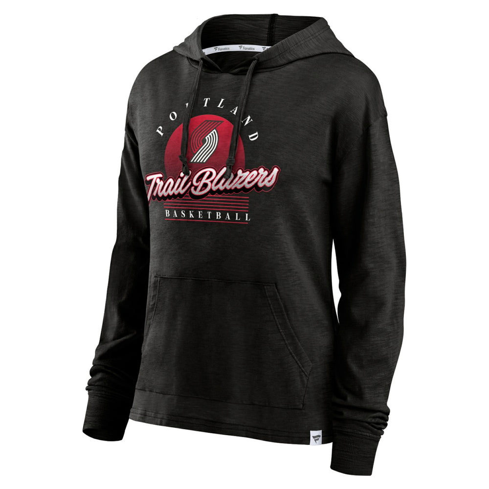 Fanatics - Portland Trail Blazers Women's Full Steam Slub Hoodie T-Shirt - Black