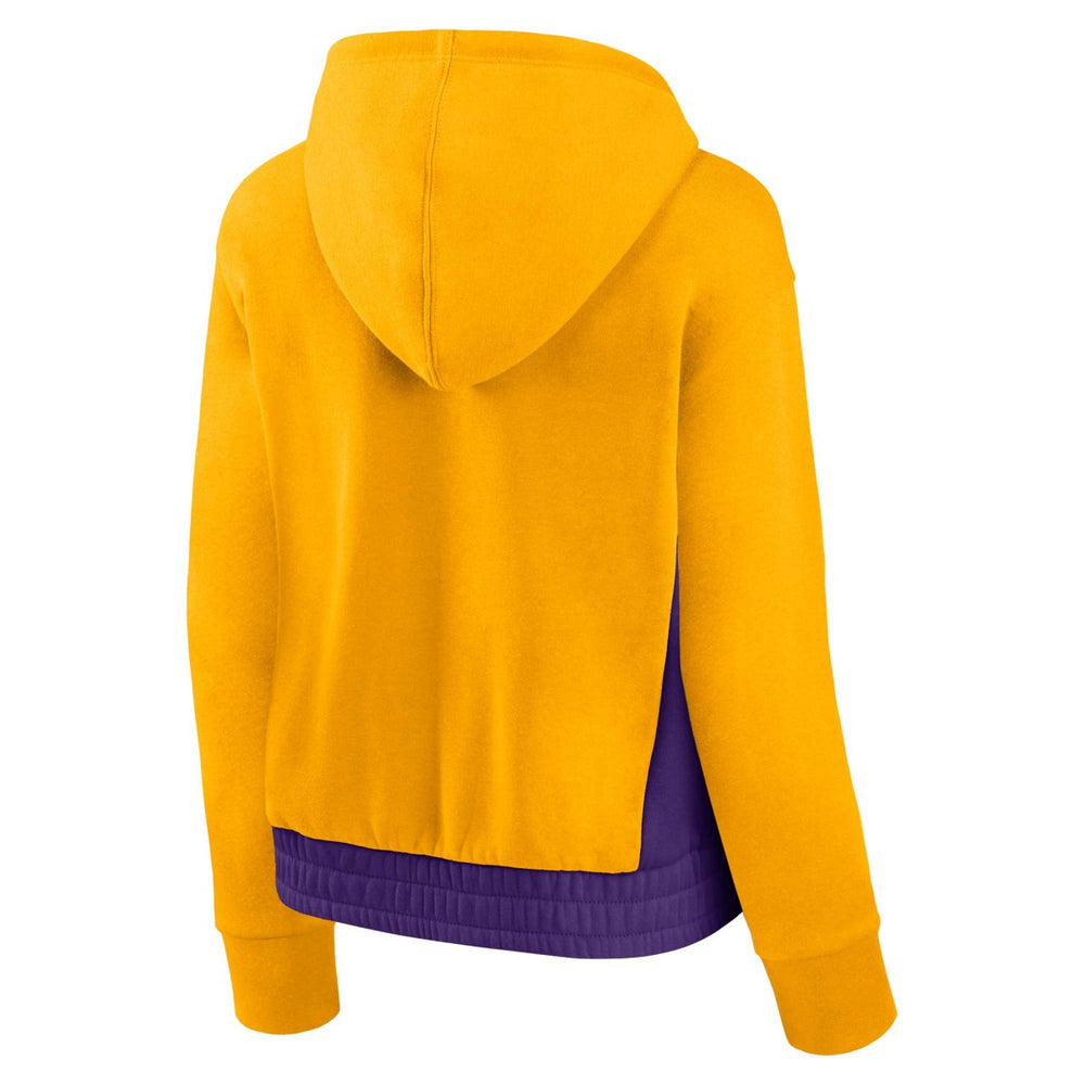 Fanatics - Los Angeles Lakers Women's Iconic Halftime Colorblock Pullover Hoodie - Gold