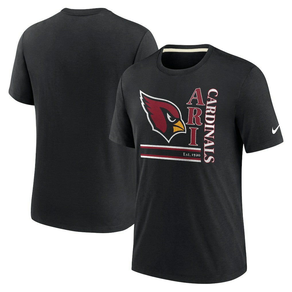 Arizona Cardinals Wordmark Logo Tri-Blend T-Shirt Black - Nike