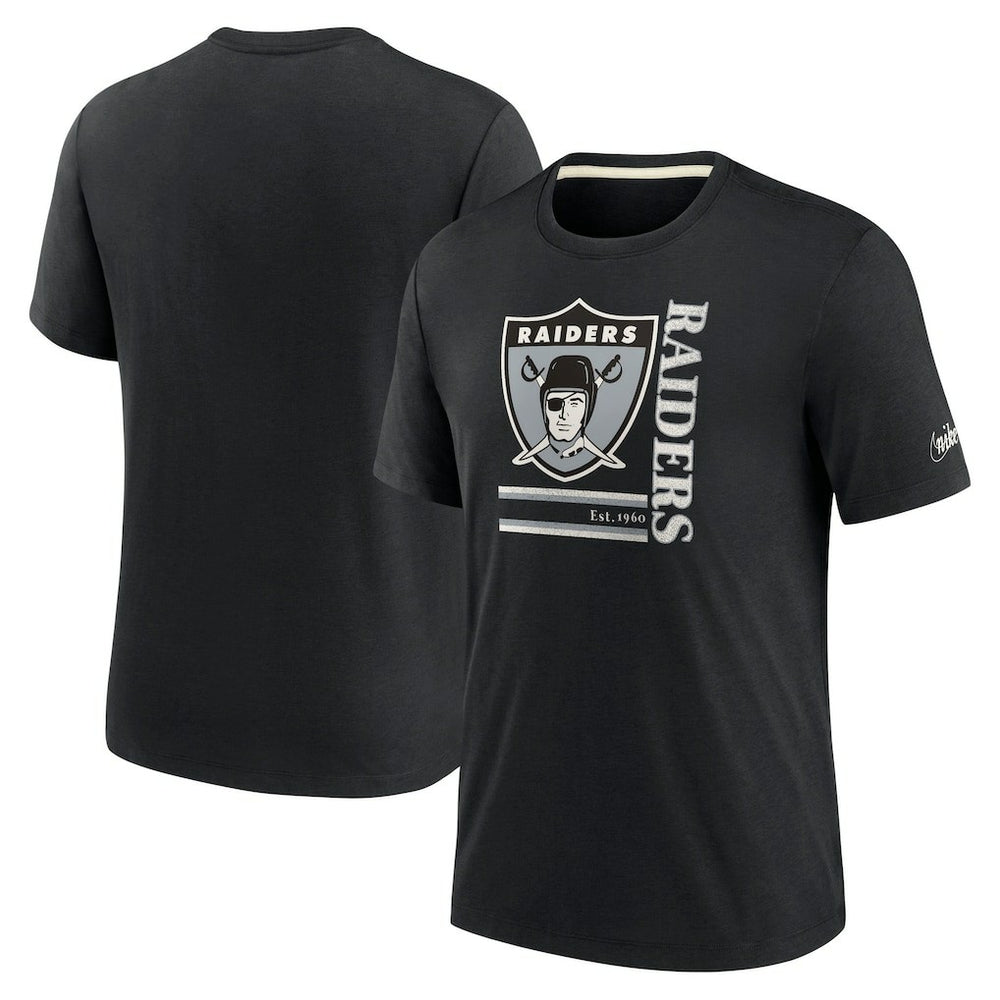 Las Vegas Raiders Wordmark Logo Tri-Blend T-Shirt Black - Nike