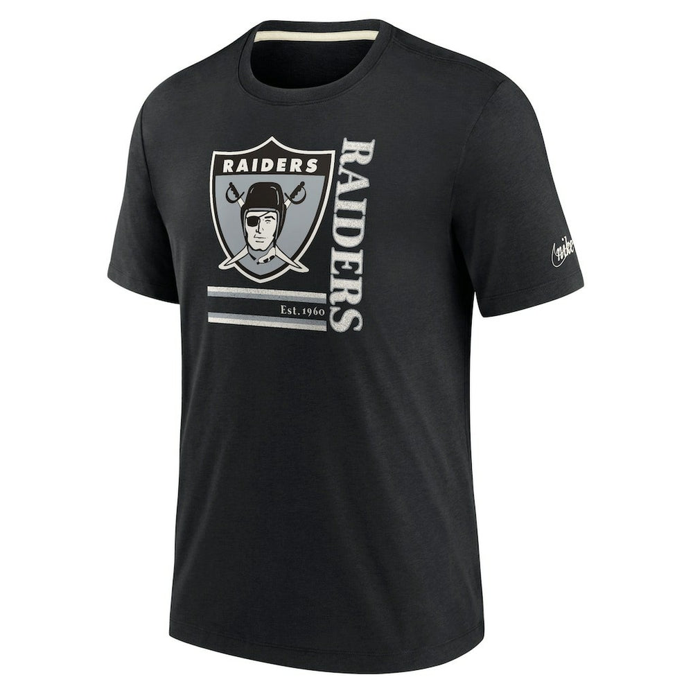 Las Vegas Raiders Wordmark Logo Tri-Blend T-Shirt Black - Nike