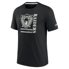 Las Vegas Raiders Wordmark Logo Tri-Blend T-Shirt Black - Nike
