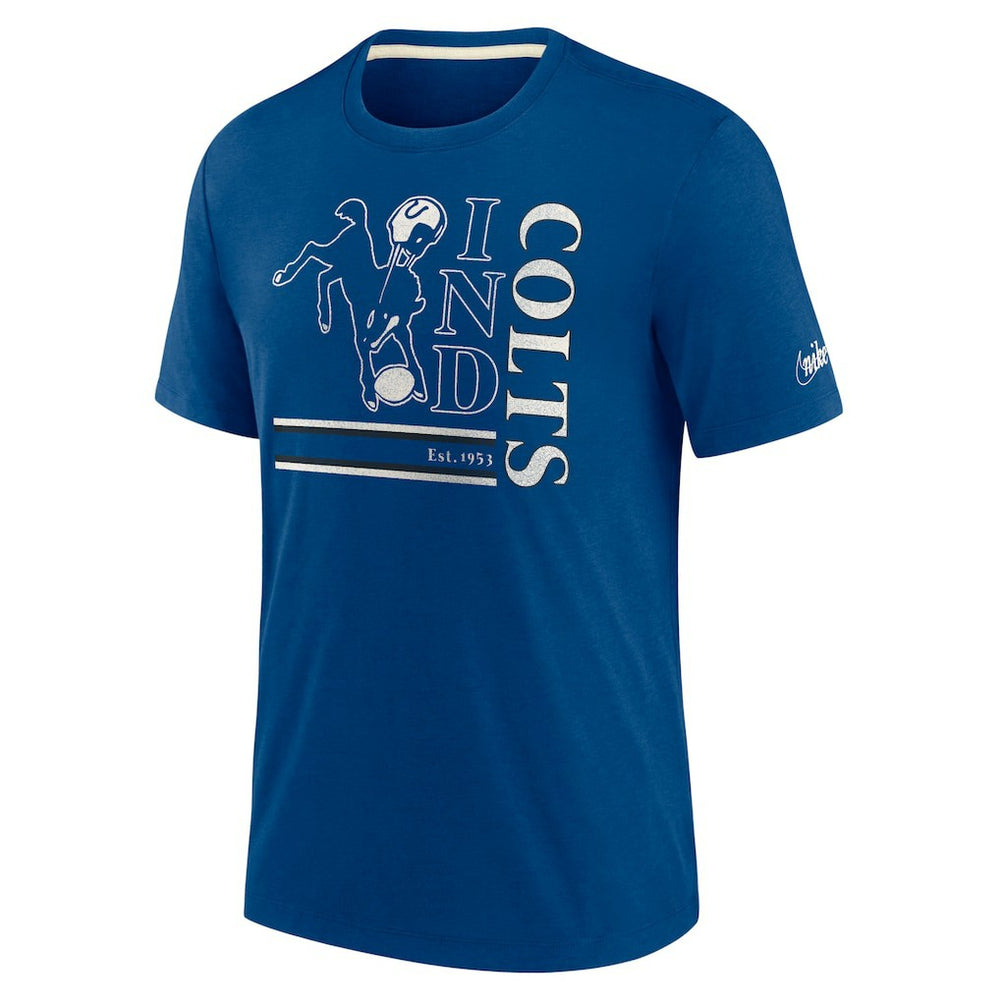 Indianapolis Colts Wordmark Logo Tri-Blend T-Shirt Royal - Nike