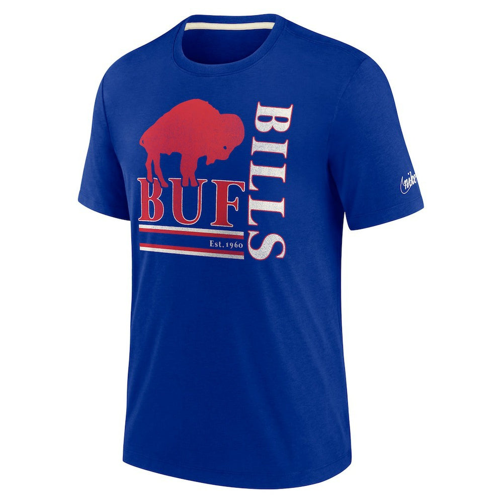Buffalo Bills Wordmark Logo Tri-Blend T-Shirt Royal - Nike