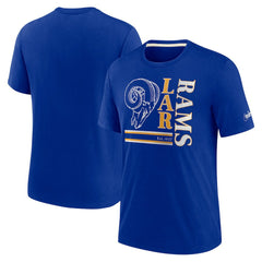 Los Angeles Rams Wordmark Logo Tri-Blend T-Shirt Royal - Nike