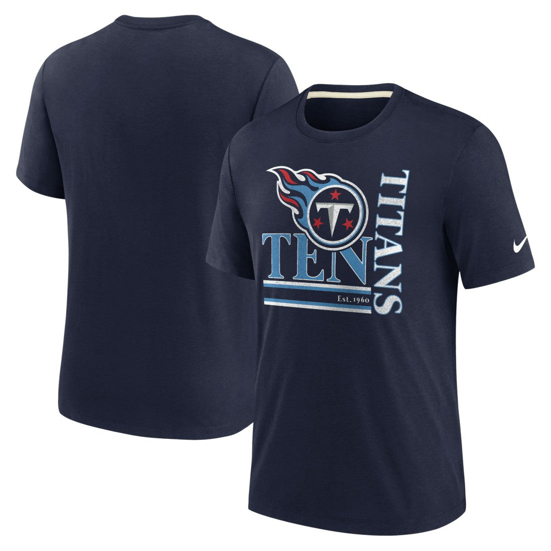 Tennessee Titans Wordmark Logo Tri-Blend T-Shirt Navy - Nike