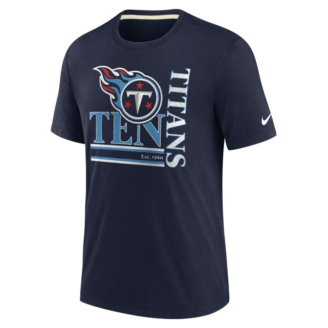 Tennessee Titans Wordmark Logo Tri-Blend T-Shirt Navy - Nike