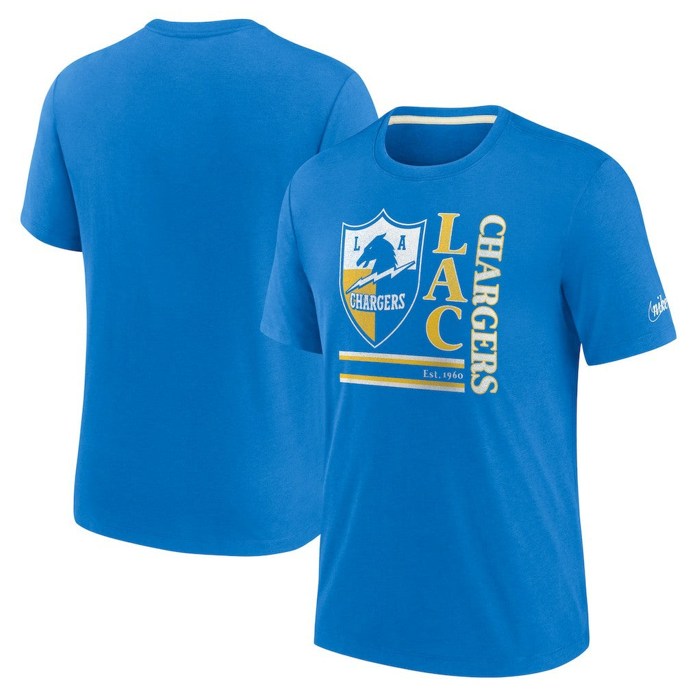 Los Angeles Chargers Wordmark Logo Tri-Blend T-Shirt Powder Blue - Nike