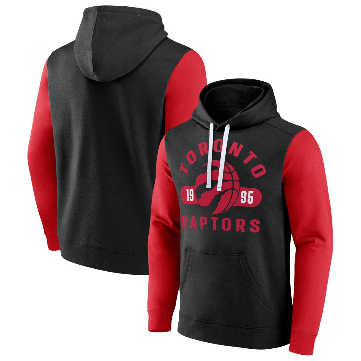 Fanatics - Toronto Raptors Attack Colorblock Pullover Hoodie - Black/Red