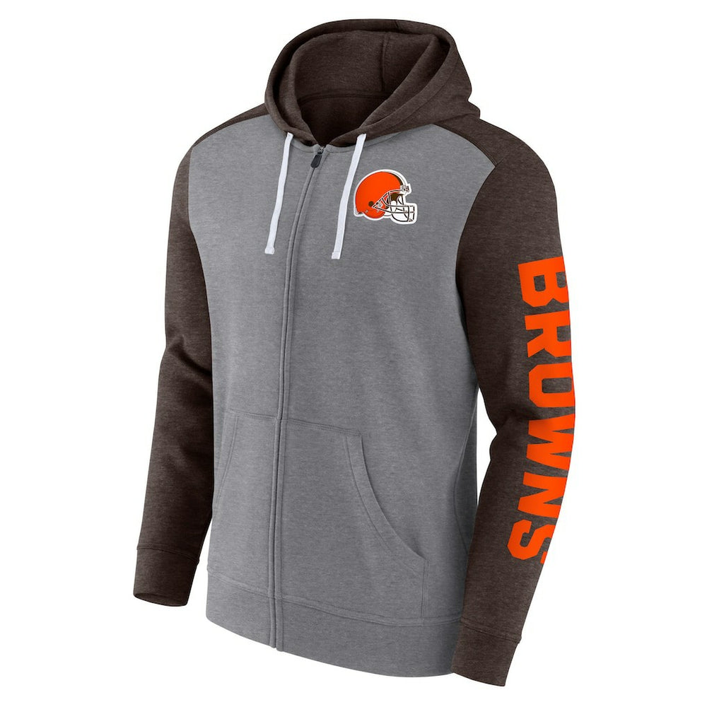 Cleveland Browns Down and Distance Full-Zip Hoodie Heather Gray - Fanatics