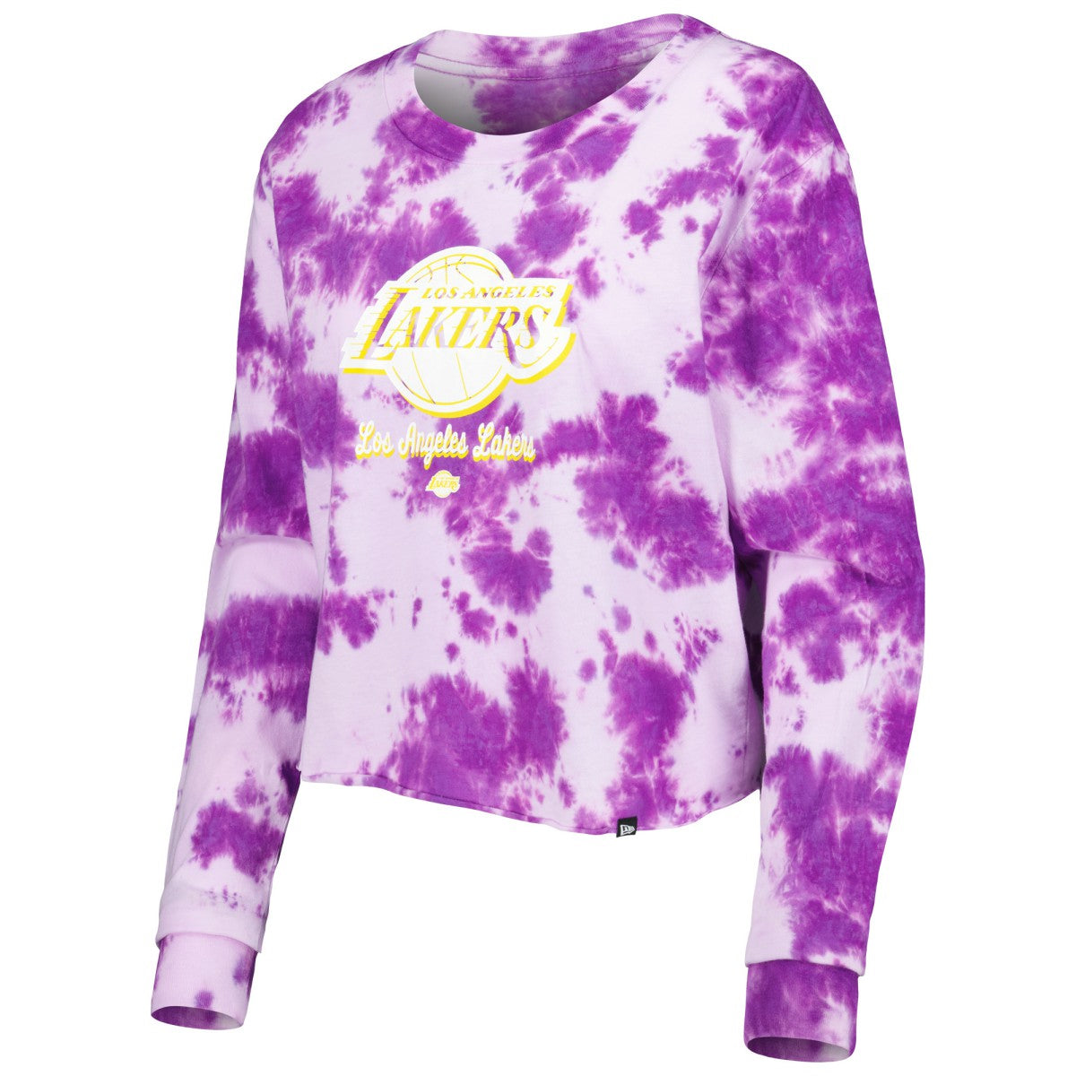 New Era - Los Angeles Lakers Women's Tie Dye Cropped Long Sleeve T-Shirt - Purple