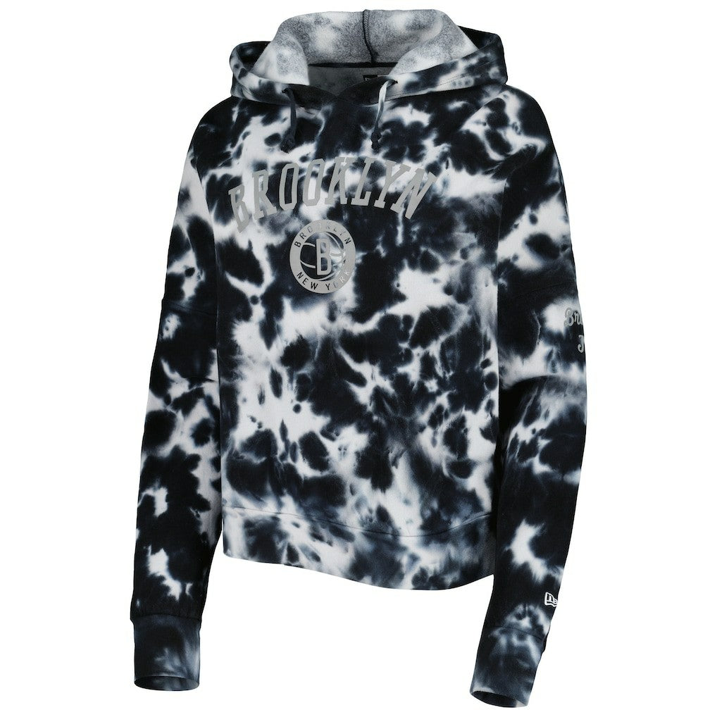 New Era - Brooklyn Nets Women's Brushed Cotton Tie-Dye Pullover Hoodie - Black