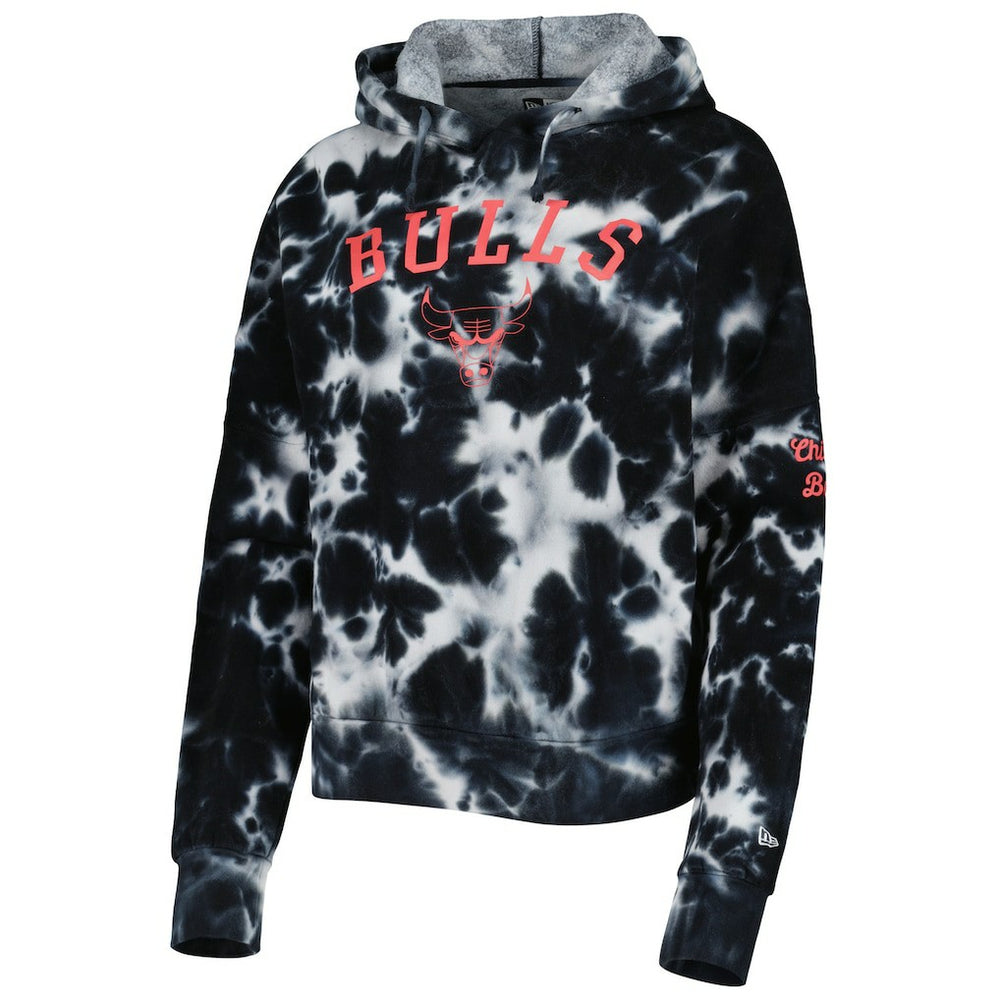 New Era - Chicago Bulls Women's Brushed Cotton Tie-Dye Pullover Hoodie - Black