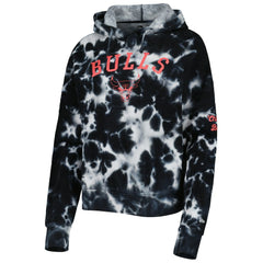 New Era - Chicago Bulls Women's Brushed Cotton Tie-Dye Pullover Hoodie - Black