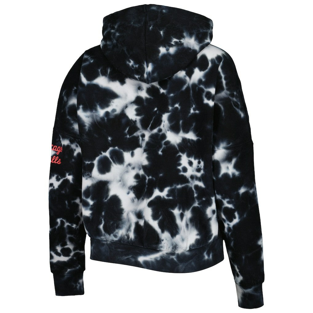 New Era - Chicago Bulls Women's Brushed Cotton Tie-Dye Pullover Hoodie - Black