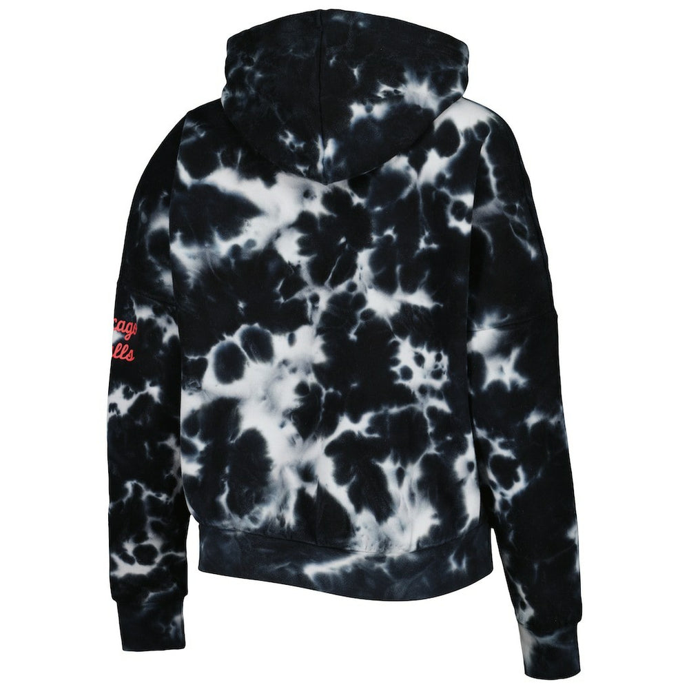 New Era - Chicago Bulls Women's Brushed Cotton Tie-Dye Pullover Hoodie - Black