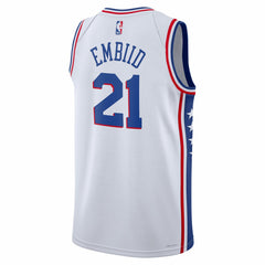 Nike - Joel Embiid Philadelphia 76ers Unisex Swingman Jersey - Association Edition - White