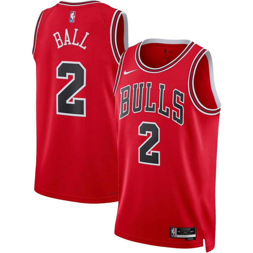 Nike - Lonzo Ball Chicago Bulls Unisex Swingman Jersey - Icon Editi- Red