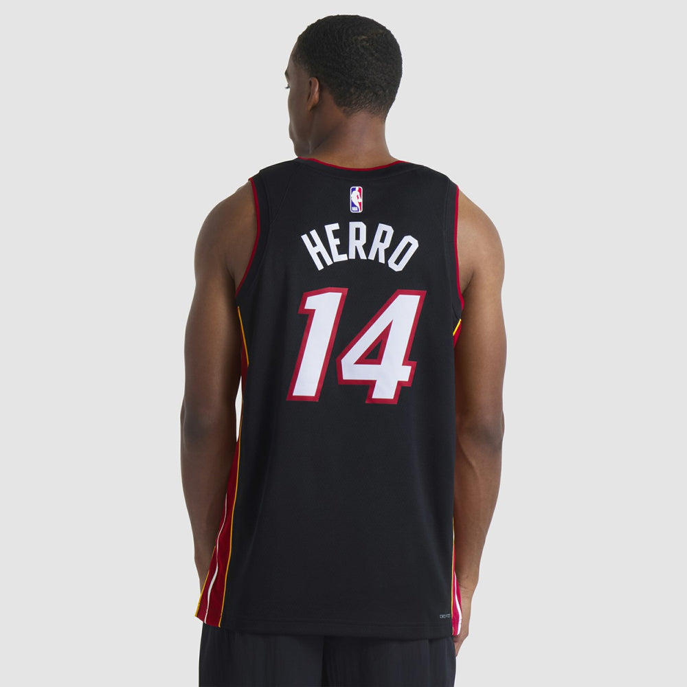 Nike - Tyler Herro Miami Heat Unisex Swingman Jersey - Icon Edition - Black