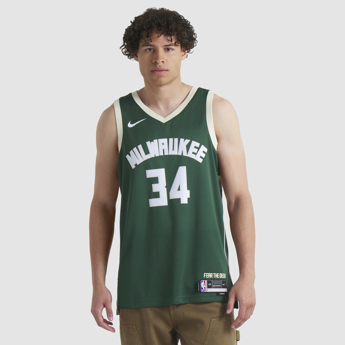Nike - Giannis Antetokounmpo Milwaukee Bucks Unisex Swingman Jersey - Icon Edition - Hunter Green