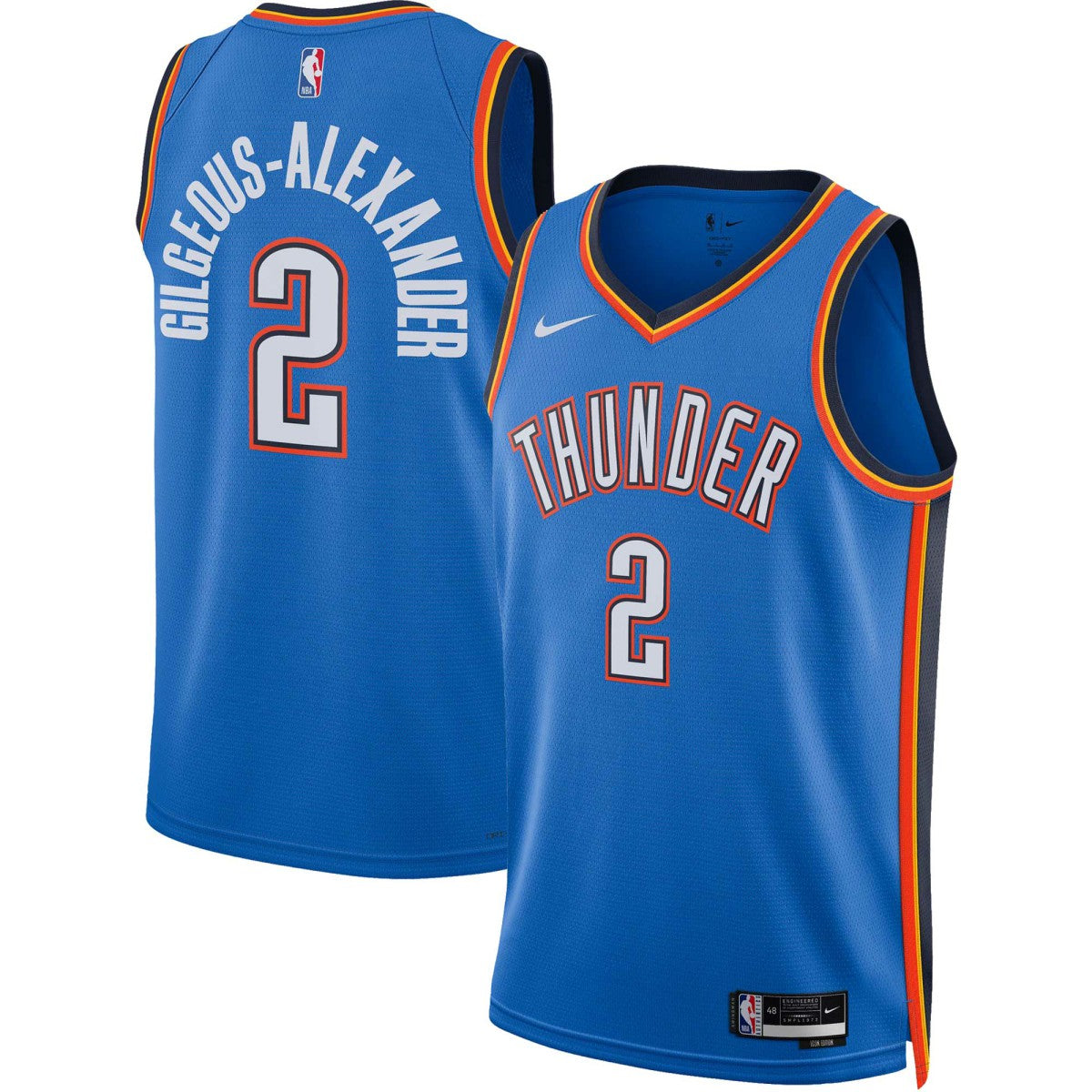 Nike - Shai Gilgeous-Alexander Oklahoma City Thunder Unisex Swingman Jersey - Icon Edition - Blue