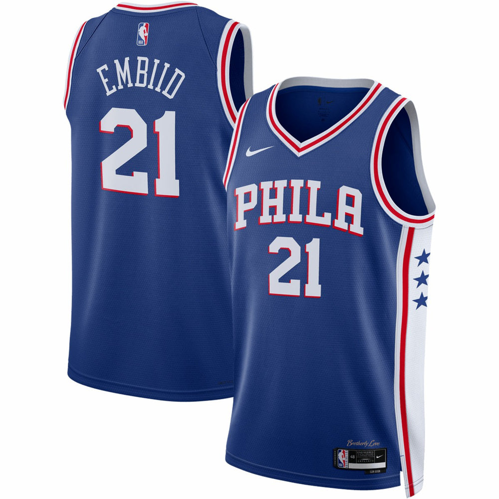 Nike - Joel Embiid Philadelphia 76ers Unisex Swingman Jersey - Icon Edition - Royal