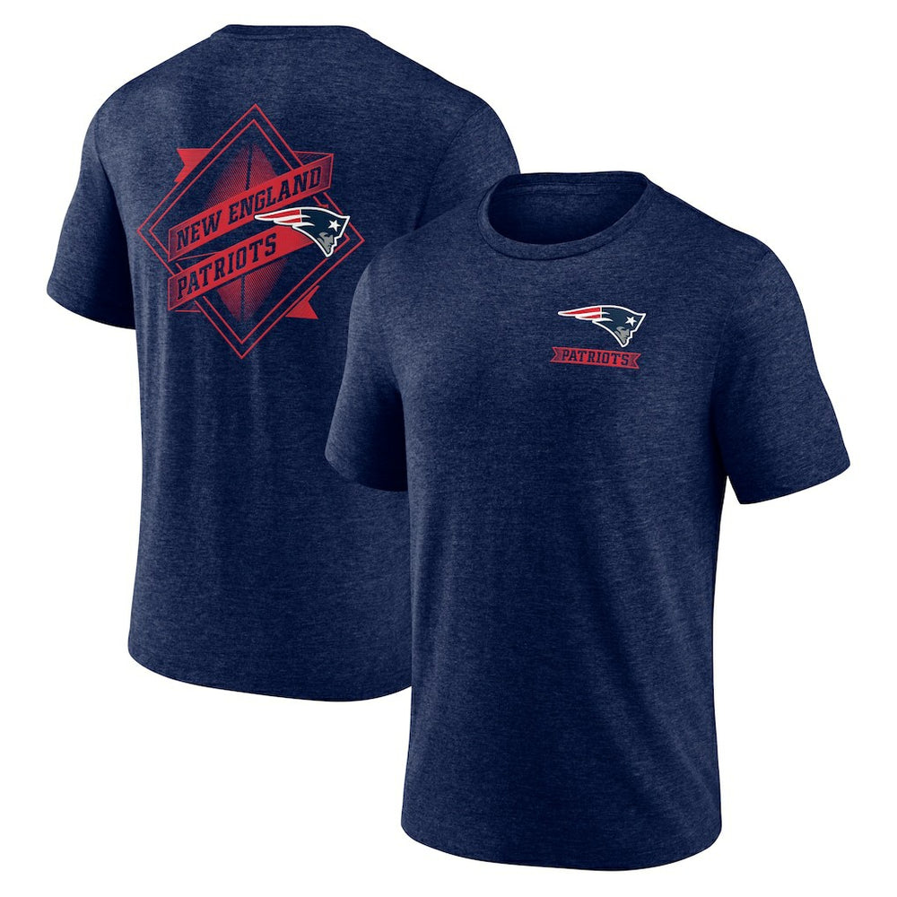 New England Patriots Diamond Scroll Tri-Blend T-Shirt Navy - NFL