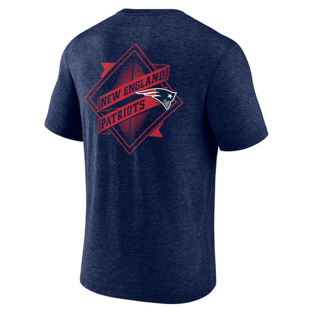 New England Patriots Diamond Scroll Tri-Blend T-Shirt Navy - NFL