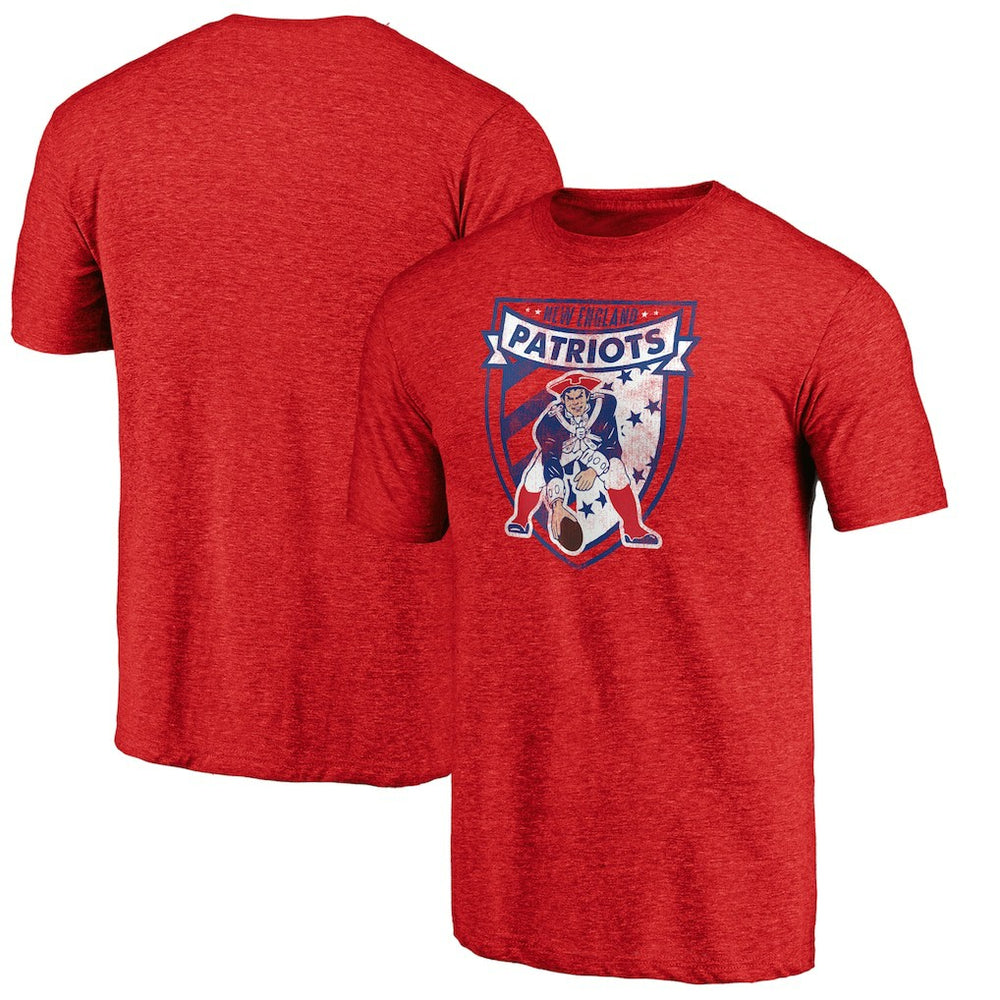 New England Patriots Hometown Collection The Shield Tri-Blend T-Shirt Red - NFL